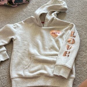Gray Hoodie with Love Print